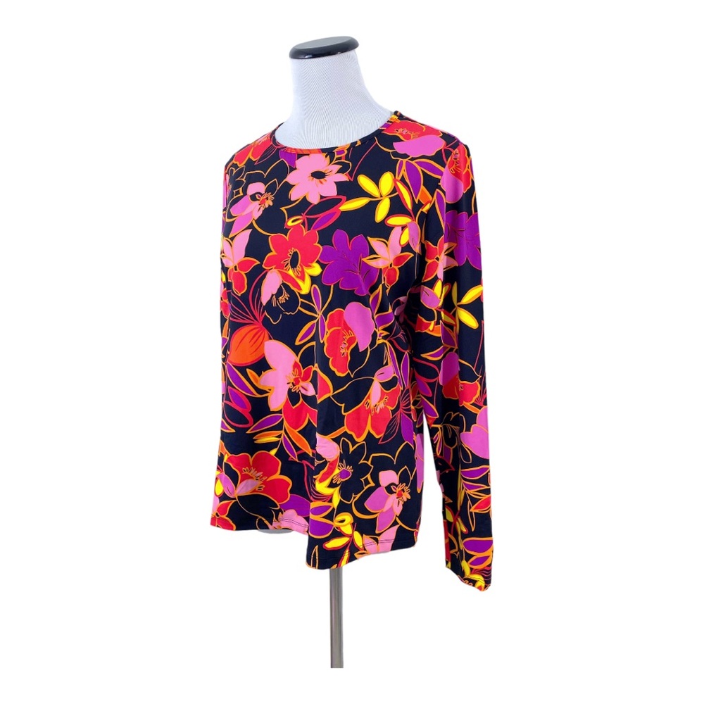 Lands End Rash Guard Athletic Swim Shirt Sz 2X Crew Neck Long Sleeve UPF 50 - Picture 3 of 5